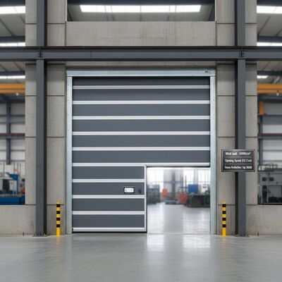 acheter Charge du vent 1000N par mètre carré Porte rapide industrielle avec vitesse d'ouverture de 0,5 à 2 mètres par seconde Réduction du bruit jusqu'à 30 dB pour l'exploitation industrielle online manufacture