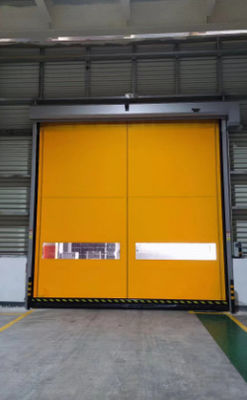 Porte à rouleaux à action rapide en PVC jaune Porte à rouleaux à haute vitesse