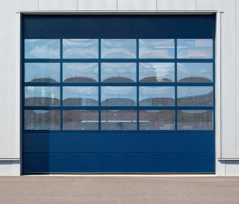 Portes commerciales sectionnelles isolées à double couche, fenêtre transparente