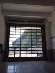 Porte de garage résidentielle à bas prix automatique en noir en aluminium clair