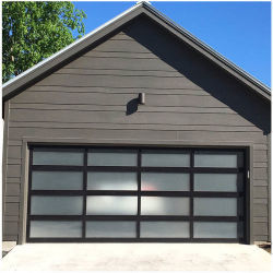 Vue complète personnalisée Morden isolée automatique en alliage d'aluminium en hauteur automatique portes de garage noires pour la maison