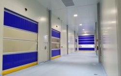 Réparation automatique de réinitialisation du tissu en PVC Fermeture à rouleaux à grande vitesse Fermeture à rouleaux rapides Salle blanche Porte d'action rapide
