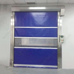 Porte à rouleaux à haute vitesse en PVC bleu personnalisée Porte à rouleaux à haute vitesse extérieure ou interne