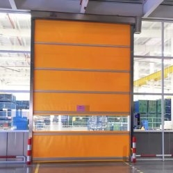 Porte rapide en PVC résistant personnalisable, fenêtres résistantes au gel, réinitialisation automatique de la piste pour la performance