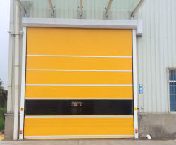Porte rapide en PVC résistant personnalisable, fenêtres résistantes au gel, réinitialisation automatique de la piste pour la performance