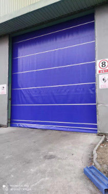 Portes à rouleaux en tissu industriel bleu Protection de sécurité Portes à empilage rapide
